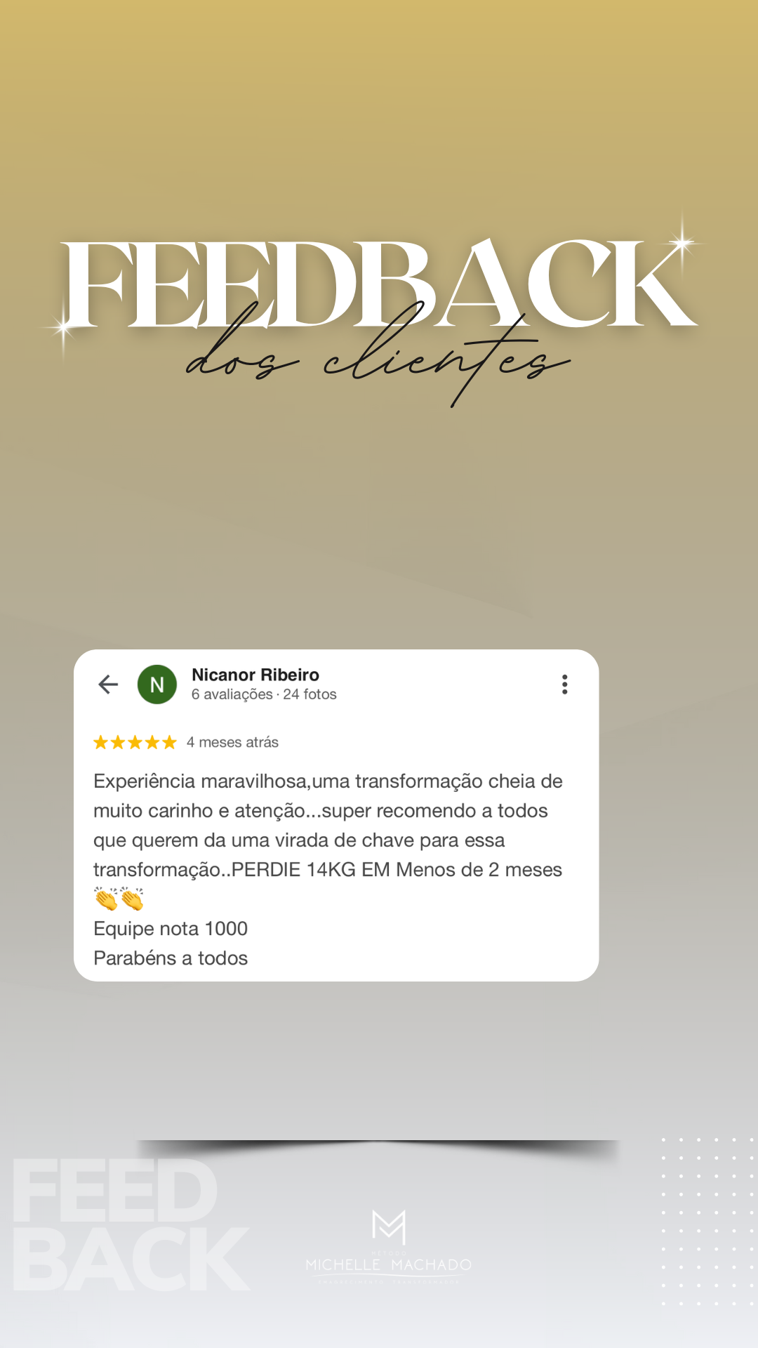 Feedback do Cliente Branco Minimalista Story - 14